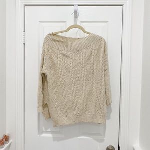 Off the shoulder cream sweater